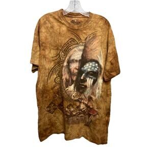 The Mountain NATIVE AMERICAN Graphic T Shirt Black 2009 Made in USA Mens L